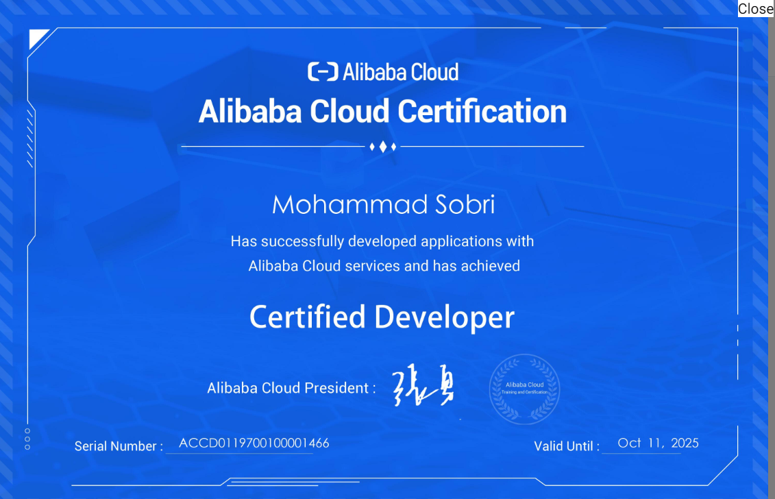 Alibaba Cloud Developer Certification